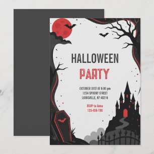 Gothic verwunschenes Schloss Halloween Geburtstags Einladung