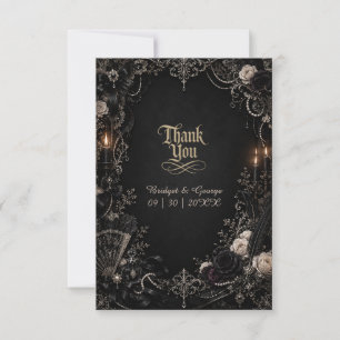 Gothic Victorian Barocke Rose Perlen Hochzeit Dankeskarte