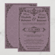 Gothic-Victorian-Damask-Hochzeitskarten