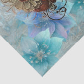 Gothic Victorian Girl & Raven Teal Florals Seidenpapier (Ausschnitt)