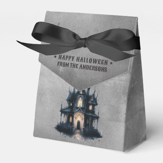 Gothic Victorian Haunted House Happy Halloween Geschenkschachtel (Vorderseite)