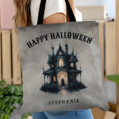 Gothic Victorian Haunted House Happy Halloween Tasche
