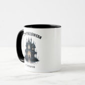 Gothic Victorian Haunted House Happy Halloween Tasse (Vorderseite Links)