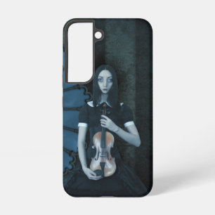 Gothic-Victorian-Mädchen mit Violine Dark Fantasy Samsung Galaxy Hülle