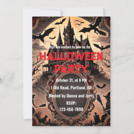 Gothic Viktorianisch Altes Vintages Halloween-Part Einladung