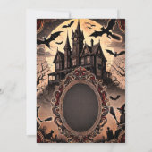 Gothic Viktorianisch Altes Vintages Halloween-Part Einladung (Rückseite)