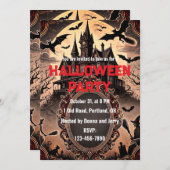 Gothic Viktorianisch Altes Vintages Halloween-Part Einladung (Vorne/Hinten)