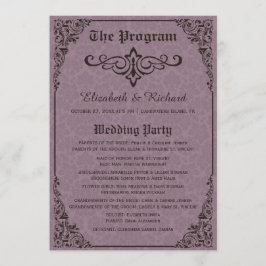 Gothic Viktorianisch Damask Hochzeitsprogramme Programm