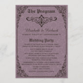 Gothic Viktorianisch Damask Hochzeitsprogramme Programm (Vorderseite)