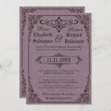 Gothic Viktorianisch Damask Wedding Invites