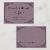 Gothic Viktorianisch Damask Wedding Platzkarten (Vorne/Hinten)
