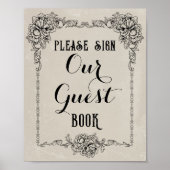 Gothic Viktorianisch Editable Party Event Sign Poster (Vorne)