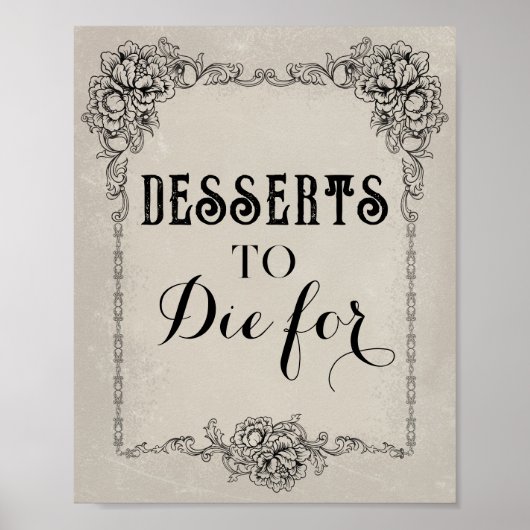 Gothic Viktorianisch Editable Party Event Sign Poster (Vorne)