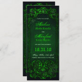 Gothic Viktorianisch Ghoulish Green Save the Date (Vorne/Hinten)