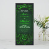 Gothic Viktorianisch Ghoulish Green Wedding Einladung (Stehend Vorderseite)