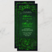 Gothic Viktorianisch Ghoulish Green Wedding Einladung (Vorne/Hinten)