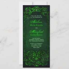 Gothic Viktorianisch Ghoulish Green Wedding Einladung