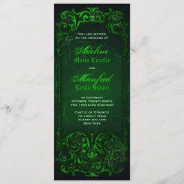 Gothic Viktorianisch Ghoulish Green Wedding Einladung