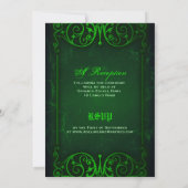 Gothic Viktorianisch Ghoulish Green Wedding Einladung (Rückseite)