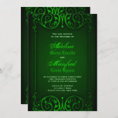 Gothic Viktorianisch Ghoulish Green Wedding Einladung (Vorne/Hinten)
