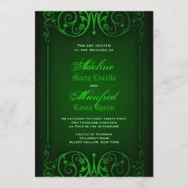 Gothic Viktorianisch Ghoulish Green Wedding Einladung