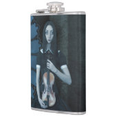 Gothic Viktorianisch Girl Holding Violin Dark Fant Flachmann (Links)