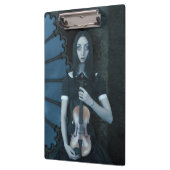 Gothic Viktorianisch Girl Holding Violin Dark Fant Klemmbrett (Links)