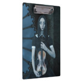 Gothic Viktorianisch Girl Holding Violin Dark Fant Klemmbrett (Rechts)