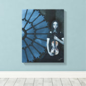 Gothic Viktorianisch Girl Holding Violin Dark Fant Leinwanddruck (Insitu (Holzboden))