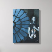 Gothic Viktorianisch Girl Holding Violin Dark Fant Leinwanddruck (Vorderseite)