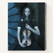 Gothic Viktorianisch Girl Holding Violin Dark Fant Notizblock (Rückseite)
