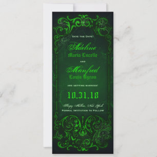 Gothic Viktorianisch Gruselig Grün Save-the-Date Save The Date