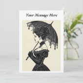 Gothic Viktorianisch Portrait Einladung (Stehend Vorderseite)