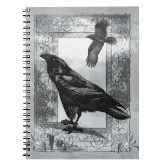 Gothic Viktorianisch Raven Fantasy Art Notizblock (Vorderseite)