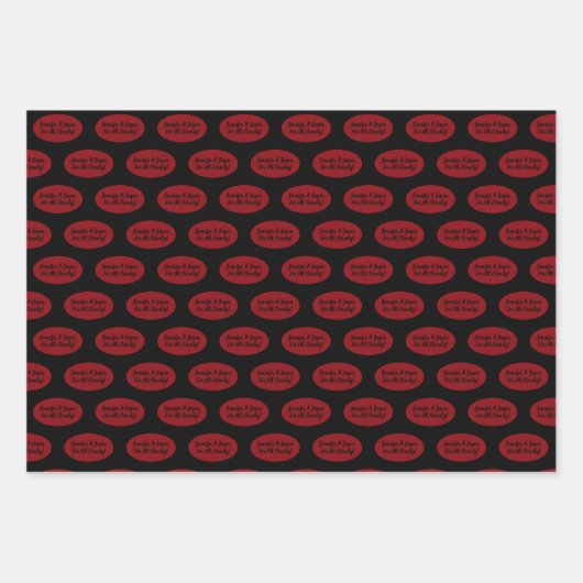 Gothic Viktorianisch Red & Black Geschenkpapier Set (Vorderseite 3)