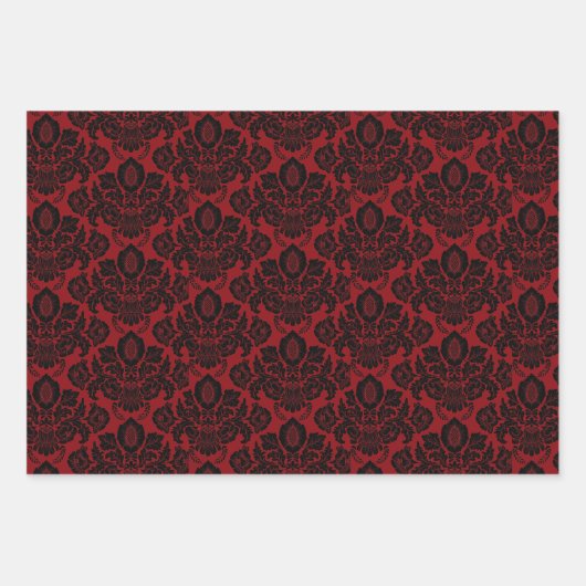 Gothic Viktorianisch Red & Black Geschenkpapier Set (Vorderseite)