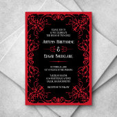 Gothic Viktorianisch Red Black Wedding Einladung