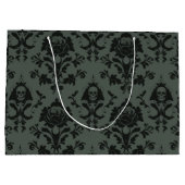 Gothic Viktorianisch Skull & Rose Damask Geschenkt Große Geschenktüte (Rückseite)