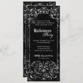 Gothic Viktorianisch Spooky Black Halloween-Party Einladung (Vorne/Hinten)