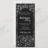 Gothic Viktorianisch Spooky Black Halloween-Party Einladung (Vorderseite)