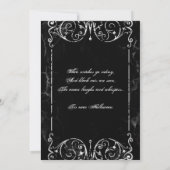 Gothic Viktorianisch Spooky Black Halloween-Party Einladung (Rückseite)