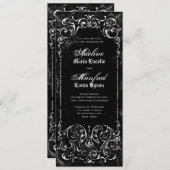 Gothic Viktorianisch Spooky Black & White Wedding Einladung (Vorne/Hinten)