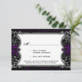 Gothic Viktorianisch Spooky Lila RSVP Card (Stehend Vorderseite)