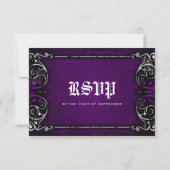 Gothic Viktorianisch Spooky Lila RSVP Card Karte (Rückseite)