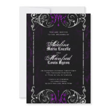Gothic Viktorianisch Spooky Lila Wedding Einladung