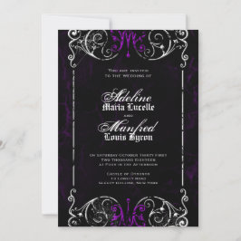 Gothic Viktorianisch Spooky Lila Wedding Einladung