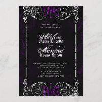 Gothic Viktorianisch Spooky Lila Wedding Einladung
