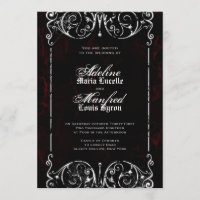 Gothic Viktorianisch Spooky Red, Black & White Wed