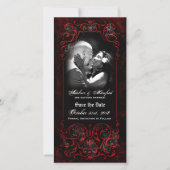 Gothic Viktorianisch Spooky Red Custom Save the Da Date (Vorderseite)