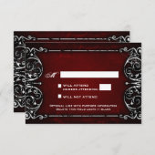 Gothic Viktorianisch Spooky Red & White Wedding RS RSVP Karte (Vorne/Hinten)